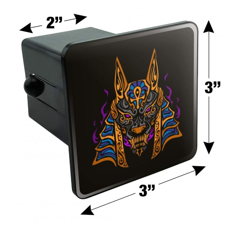 Anubis Egyptian Jackal God Of Death Tow Trailer Hitch Cover Plug Insert For 2 In Receivers Black Abs Plastic With Uv Resistant