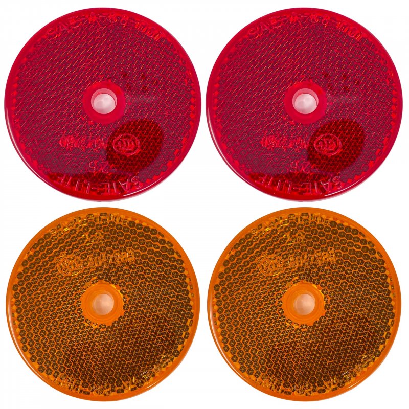 Cla A 2 Round Reflector With Center Mounting Hole Red Amber White For Trailers Trucks Automobiles Mail Boxes Boats Suv S Rv S