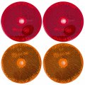 Cla A 2 Round Reflector With Center Mounting Hole Red Amber White For Trailers Trucks Automobiles Mail Boxes Boats Suv S Rv S 