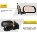Ocpty Black Left Side And Right Mirrors Fit For 2004-2009 Dodge Durango Textured Mirror Glass Manual Folding Heated