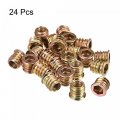 Uxcell M8x13mm Threaded Inserts For Wood Hex Socket Drive Furniture Screw-in Nut 24pcs