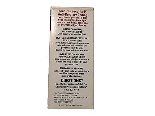 Liftmaster 976lm Garage Door Opener Keypad Remote Keyless Entry