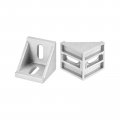 4set Inside Corner Bracket Gusset Kits 42x42x41mm 4545 Angle Connector For European 5050 Series Aluminum Profile Silver 32 X 