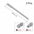 Uxcell 3 Pcs H4 4mm Ball End Screwdriver Bits S2 Steel Magnetic 9 Inch Long Drill Bit With 1 4 Hex Shank
