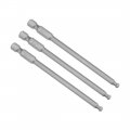 Uxcell 3 Pcs H4 4mm Ball End Screwdriver Bits S2 Steel Magnetic 9 Inch Long Drill Bit With 1 4 Hex Shank
