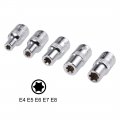 Uxcell 1 4-inch Drive External Torx Shallow Socket Set E4 E5 E6 E7 E8 Cr-v Steel 5 Pcs