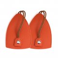 Hoffnugshween 2pcs Car Key Case Pu Leather Creative Pull-out Chain Holder Large Capacity Cover Smart Keychain Protector Orange 