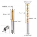 Uxcell Tap Drill Bit Set 1 4-32 Unef Straight Flute Thread And 7 32 5 6mm Twist Titanium Coated M2 High Speed Steel Repair