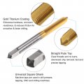 Uxcell Tap Drill Bit Set 1 4-32 Unef Straight Flute Thread And 7 32 5 6mm Twist Titanium Coated M2 High Speed Steel Repair