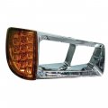 Fortpro Led Turn Signal Assembly Bezel For Freightliner Fld Headlights Replaces A06-20738-001 Passenger Side F235273 