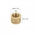 Uxcell Knurled Insert Nuts M6 X 6mm L 8mm Od Female Thread Brass Embedment Assortment Kit 40 Pcs