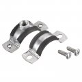 Uxcell 32mm Rigid Pipe Strap Clamps Carbon Steel Bracket Tube Clip M8 Nut Size For Water 12 Pcs
