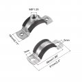 Uxcell 32mm Rigid Pipe Strap Clamps Carbon Steel Bracket Tube Clip M8 Nut Size For Water 12 Pcs