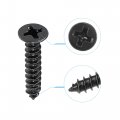 Uxcell M3 5 X 18mm Wood Screws Phillips Flat Head Carbon Steel Self Tapping Black 200pcs