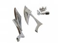 Nghtmre Chrome Motorcycle Spear Blade Mini Side Mirrors 8mm Or 10mm For Harley-davidson Models Softail Fat Boy Road King Dyna