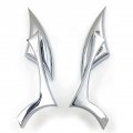 Nghtmre Chrome Motorcycle Spear Blade Mini Side Mirrors 8mm Or 10mm For Harley-davidson Models Softail Fat Boy Road King Dyna