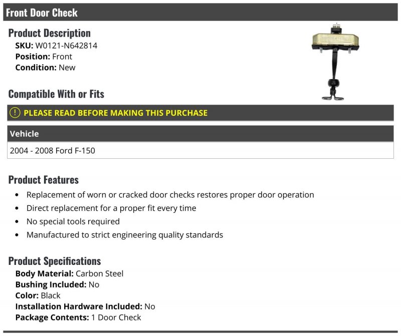 Front Door Check For 2004-2008 Ford F150