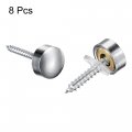 Uxcell Mirror Screws 10mm 0 47 8pcs Decorative Cap Fasteners Cover Nails Polishing Silver Tone Brass
