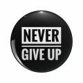 Never Give Up Double Sided Stainless Steel Keychain 3d Resin Encased Round Design 1 25 In Novelty Key Ring For Backpacks And 