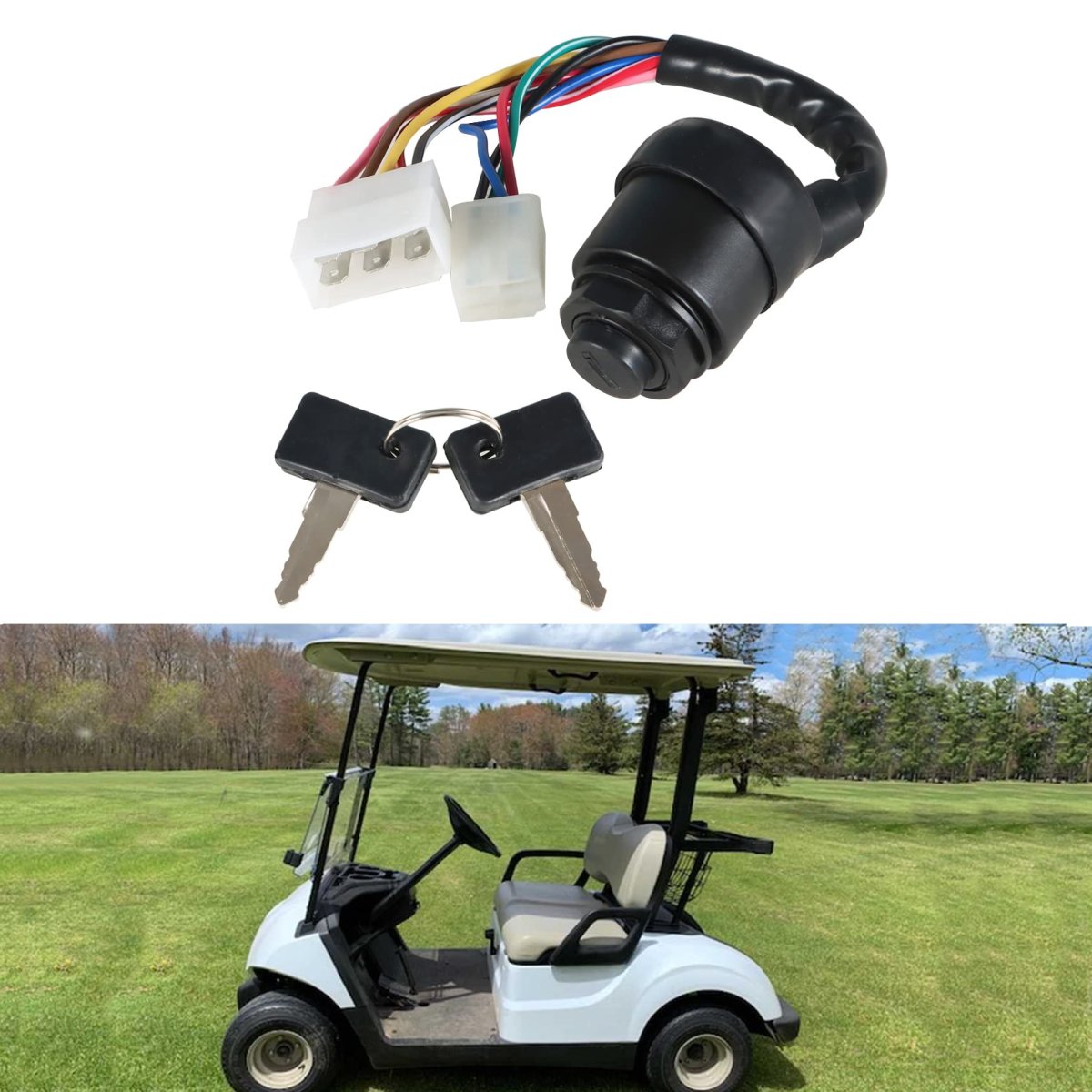 Golf Cart Ignition Switch With Keys Replacement For G1 1979-1989 J17-82508-20