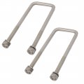 M6 Thread 31mm Inner Width 304 Stainless Steel Square U Bolt Silver Tone 2pcs 