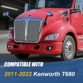 Auto Dynasty Full Led Drl Front Bumper Driving Fog Light Lamps Compatible With Kenworth T680 2011-2024 Driver And Passenger