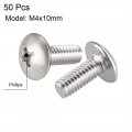 Uxcell Machine Screws M4x10mm Phillips Screw 304 Stainless Steel Fasteners Bolts 50pcs