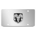 Ram 3d Metal Logo Mirror Chrome Stainless Steel License Plate Universal Fit For Car Suv Truck 12 In X 6 Official Licensed 