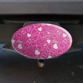 Cute Hearts Love Pattern On Pink Oval Tow Trailer Hitch Cover Plug Insert