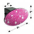 Cute Hearts Love Pattern On Pink Oval Tow Trailer Hitch Cover Plug Insert