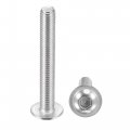 Flanged Button Head Socket Cap Screws M8x60mm Hex Drive 304 Stainless Steel Fasteners Bolts Fully Threaded Machine Screw 20pcs 