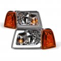 Tlaps 7422452140142 For 2001-2011 Ford Ranger Drl Led Strip Bar Chrome Housing Headlights With Signal Corner Lamps Amber 