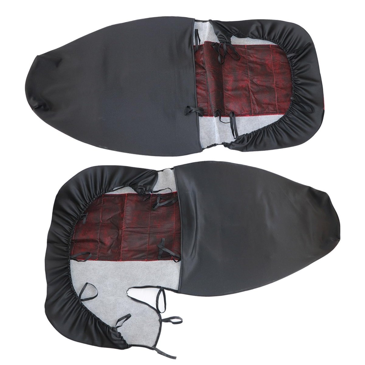 Black And Red 60 40 High Back Bench Seat Covers For Ford Ranger 1998 To 2003 Front Driver Passenger Without Console Polycotton