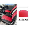 Black And Red 60 40 High Back Bench Seat Covers For Ford Ranger 1998 To 2003 Front Driver Passenger Without Console Polycotton