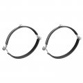 Uxcell 200mm Rigid Pipe Strap Clamps Carbon Steel Bracket Tube Clip M10 Nut Size For Water 2 Pcs