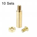 Uxcell M4 Hex Brass Standoff Spacer 20mm 6mm Male-female Threaded Pillar Screw Nut Kit For Pcb Motherboard Computer Circuit