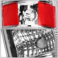 Auto Dynasty Compatible With 03-07 Silverado Sierra Fleetside Pair Of 3d Led Bar Tail Brake Lights Chrome Housing Clear Lens