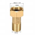 Uxcell Brass Pipe Fitting Hex Nipple G1 2 Male X G3 4 Female Threaded Connector Water Meter Coupling 53mm Length