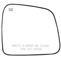 Side Mirror Glass For 2011 Dodge Jeep Durango Grand Cherokee Wk2 Heated Chrome Convex Replacement Rm17104-12pa