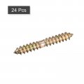 Uxcell 6x40mm Hanger Bolts 24pcs Double Ended Self-tapping Thread Wood To Dowel Screws For Connecting