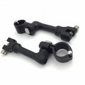 Xkh Group Motorcycle Black Long Angled Adjustable Highway Peg Mounting Kit For Bike With 1 Inch 25mm Front Engine Guard Frame