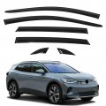 Tape-on Window Visor Deflectors For 2021-2023 Volkswagen Id 4 Acrylic Black Rain Guards Sun Wind Side Vent Set 6 Pieces 