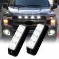 Everbrightt 2-pack White 4 Led Car Flash Light Drl Truck Warning Caution Emergency Construction Strobe Dc 12v-24v 