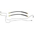 Inline Tube Replacement For 2002-04 Dodge Dakota Four Wheel Disc Abs Rear Axle Brake Lines W Flex Hose 2pc Stainless 