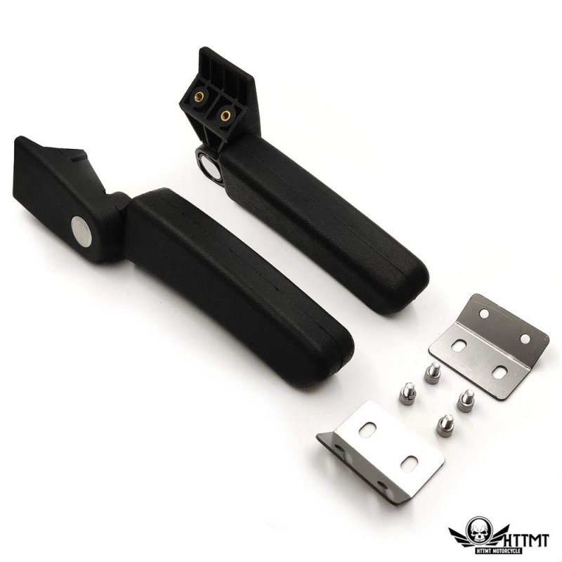 Foldable Passenger Armrests For Aluminum Rear Top Case Box Bimmer R1200gs Lc Adventure F800 And Universal Boxes Black