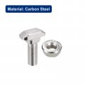 Uxcell M8x25mm T Slot Drop-in Bolt And M8 Hexagon Flange Nut Set 8 Sets Hammer Head-bolt T Shape Stud Sliding Screw For 45