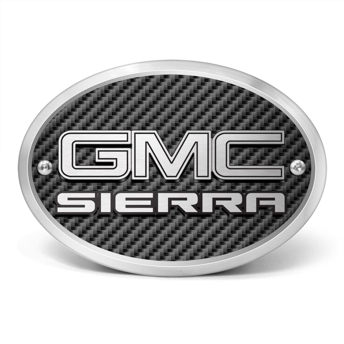 Gmc Sierra 3d Logo On Carbon Fiber Look Oval Billet Aluminum 2 Tow Hitch Cover