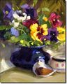 Pretty Pansies By Judy Crowe Flowers Floral Ceramic Accent Tile 10 X 8 Kitchen Shower Backsplash 