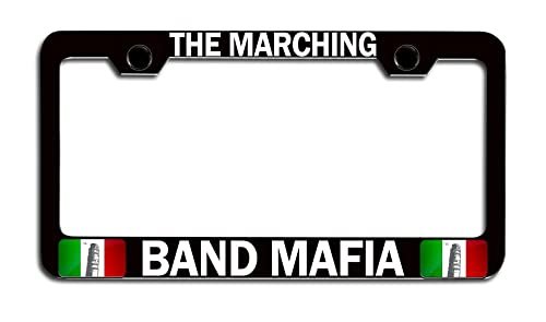 The Marching Band Mafia Italian Italy Black Metal License Plate Frame Tag Holder P58