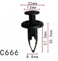 Autobahn88 Bumper Cover Push-type Clip Compatible With Toyota Oem 9046709189 9046709127 Pack Of 20